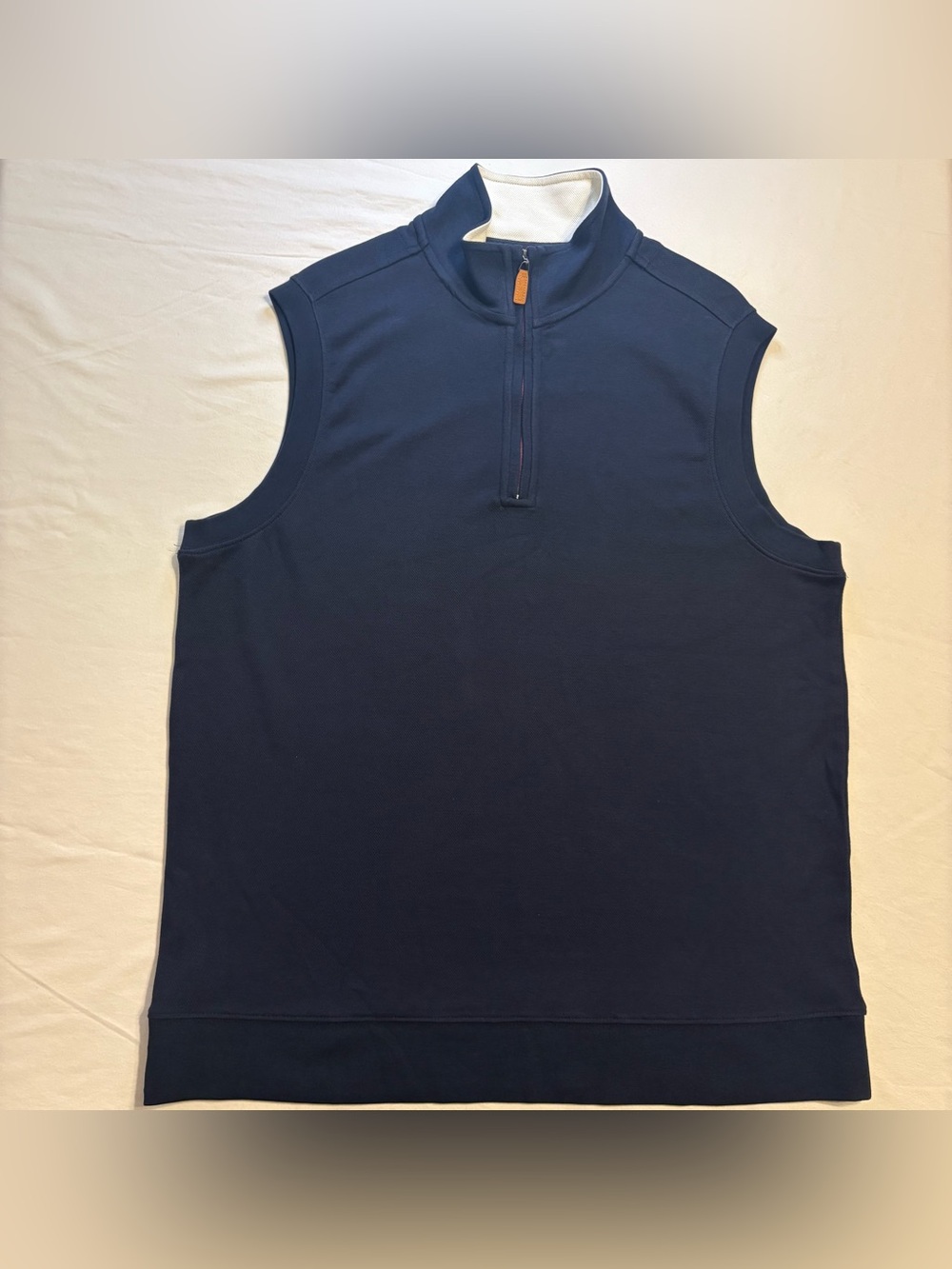 Roundtree & Yorke Navy Quarter-Zip Performance Golf Vest size Large